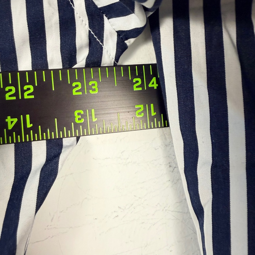 Polo Ralph Lauren Shirt Dress Womens 16 Navy White Stripe Poplin Belted Midi - Picture 10 of 10